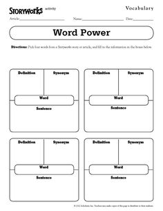 the word power worksheet for students to practice their english and spanish language skills