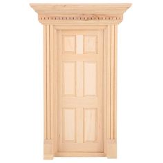 an unfinished wooden door on a white background