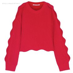 Stella Mccartney Scalloped Edges Pullover Crewneck Sweater In Spark Red N194-3 Brand New With Tag Stock Photo For Style Reference Only Approximate Measurements: Pit 21” Length 17” Dress Reference, Thick Sweater, Style Reference, Thick Sweaters, Scalloped Edges, Scalloped Edge, Crewneck Sweater, Red Sweaters, Fall And Winter