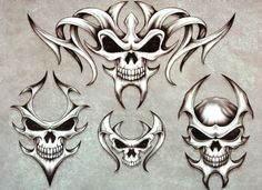 an image of skull tattoos on the wall