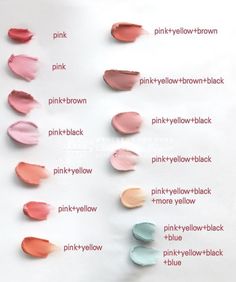 the different shades of pink and orange lipstick