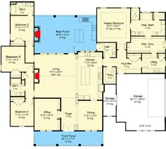 the floor plan for this house is very large and has two separate living areas, one bedroom