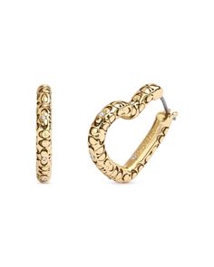 Coach Signature Quilted Heart Hoop Earrings Coach Earrings, Dope Jewelry Accessories, I Get Money, Signature Quilts, Jewelry To Buy, Coach Jewelry, Expensive Jewelry Luxury, Heart Hoop Earrings, Heart Motif