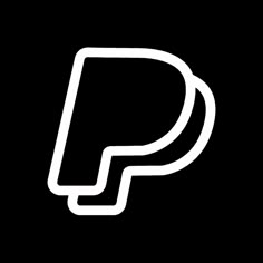 a black and white logo with the letter p in it's center, on a dark background