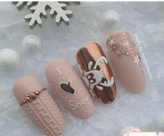 Chrismas Nail Art, Snow Nails, Cute Christmas Nails, Christmas Nails Acrylic, Chic Nails, Short Acrylic Nails