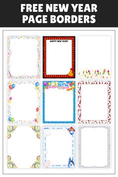 free new year page borders with the text happy new year on it and an image of a