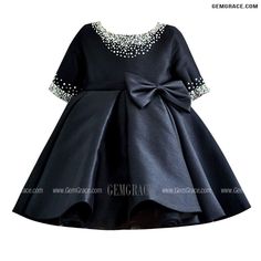 10% off now|Free shipping world-wide. High-end Black Formal Ballgown Girls Party Dress with Bows Jeweled Neckline at GemGrace. Click to learn our pro custom-made service for wedding dress, formal dress. View #FlowerGirlDresses for more ideas. Party Dress With Satin Bow Ball Gown, Party Dress With Satin Bow, Ball Gown Shape, Elegant Ball Gown Princess Dress For Formal Occasions, Elegant Formal Princess Ball Gown Dress, Embellished Ball Gown Princess Dress For Party, Black Evening Dress With Bow For Party, Elegant Fitted Ball Gown For Dress-up, Princess Style Ball Gown With Satin Bow For Party, Elegant Pageant Ball Gown Dresses