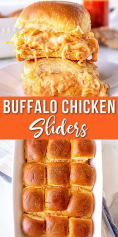 sliders on a plate Sliders Recipes Hawaiian Rolls, Sliders Recipes, Buffalo Chicken Sliders, Easy Buffalo Chicken, Slider Sandwiches, Kids Dinner, Chicken Sliders, Hawaiian Rolls