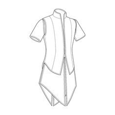 a line drawing of a short sleeved top