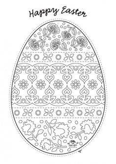 an easter egg is shown with the words happy easter written in black ink on it