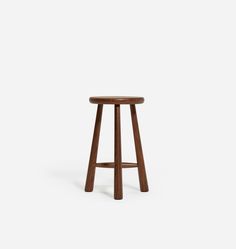 the backless stool is made from wood