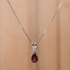 It is a natural garnet pendant, pear cut, measures 9x6 mm,about 1.60 carats The basic metal is sterling silver and plated with rhodium. Pls notice When you select the 14k gold option ,only the pendant is made of gold,the chain is silver! To change the metal to a solid gold (white/rose) or platinum is also available, please ask for a quotation if you want. You can also go to my shop Home for more elegant rings: https://www.etsy.com/shop/godjewelry?ref=hdr_shop_menu alexandrite is birthstone of Ju Luxury Garnet Classic Necklace, Garnet Pendant Necklace, Elegant Garnet Teardrop Pendant Jewelry, Elegant Teardrop Pendant Garnet Jewelry, Elegant Teardrop Garnet Pendant Jewelry, Garnet Jewelry Necklace, Dragon Goddess, Alexandrite Rings, Elegant Rings