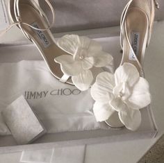 Flower Heels, Jimmy Choo Heels, Dream Wedding Ideas Dresses, Bride Shoes