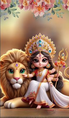 Cute Durga Maa Pictures, Little Durga Maa, Cute Durga Maa, Cute Maa Durga, Durga Maa Pictures, Durga Ji, God Artwork, Durga Painting, Baby Ganesha