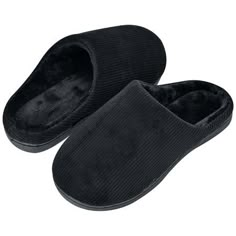 Slip into comfort with this LAVRA Men's & Women's Corduroy Slippers Memory Foam House Shoes Unisex Clogs. These bedroom shoes have a soft fleece lining and comfortable memory foam footbed that combine to provide you with all-day coziness! Its slip-on design makes them easy to slide on and off while on the go - perfect for keeping by the bed. The best part is they're machine washable! Pair these clog slippers with all your loungewear favorites, from pajamas to sweatpants and leggings. Available i Mens Comfy Shoes, Black House Slippers, Walmart Slippers, Bed Slippers, Chris Moyles, Man Slippers, Bedroom Shoes, Men's Bedroom, House Shoes Slippers