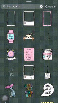 an image of a cell phone screen with various items on it and the words, i love