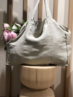 A big tote bag for everyday use. Eco-friendly Everyday Tote Weekender Bag, Big Tote Bags, Linnet, Linen Bag, Reusable Grocery Bags, Market Bag, Grocery Bag, Beach Bag, Bathing Beauties