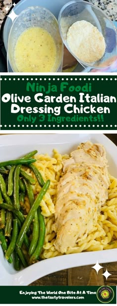 the ingredients for olive garden italian dressing chicken and green beans