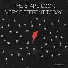 the stars look very different today on this black and white background with red lightning bolt