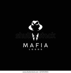 a black and white logo with the name maffaa, in front of it is an image of a man's face wearing a hat