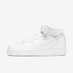 the nike air force 1 mid is white and has a bow on the top of it