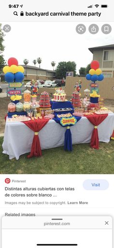 an image of a table with balloons on it