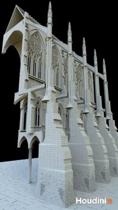 an architectural model of a gothic church