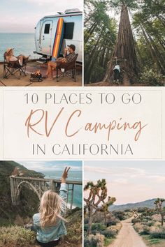 the cover of 10 places to go rv camping in california