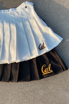 Berkeley University, Black Tube Tops, Striped Tube Top, College Apparel, Uc Berkeley, Varsity Sweater, Vintage Tennis, Pleated Tennis Skirt, Tennis Match