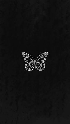 a black background with a white butterfly on it