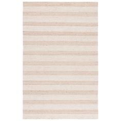 a beige and white striped rug on a white background with no one in the photo