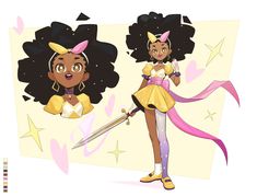 Mahō Shōjo, Black Characters, Afro Art, Female Character Design, Kawaii Art, Character Creation