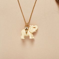 Ivory Elephant, Elephant Pendant Necklace, Elephant Pendant, Chain Styles, Gold Chain, Gold Chains, Elephant, Gold Necklace, Product Description