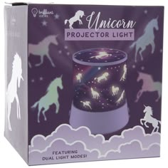 the unicorn projector light is in its box