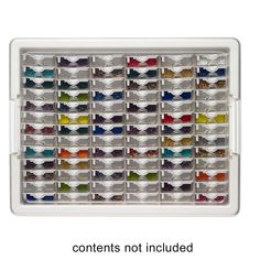 a white drawer filled with lots of different colored beads