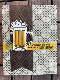 a birthday card with beer mugs on it