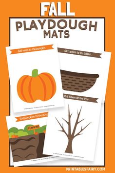 Fall Playdough Mats Playdough Mats Free Printables, Fall Playdough Mats, Fall Playdough, Preschool Playdough, Toddler Printables, Thanksgiving Games For Kids, Pumpkin Activities