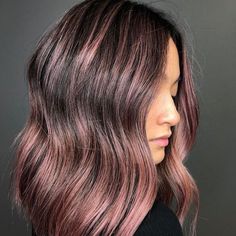 Strawberry Brown Hair, Brown Hair With Pink Highlights, Haircut Lob, Brown Hair Trends, Long Hair Straight, Ariel Hair, Girls Hair Style, Haircut Bob, Strawberry Blonde Highlights