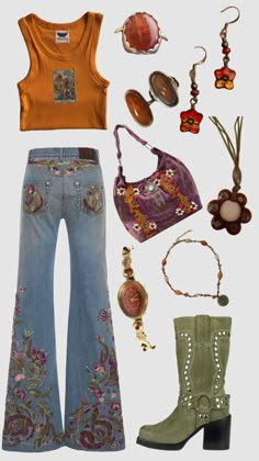 70s Inspired Fashion, Hippie Style Clothing, Mode Vintage, Lookbook Outfits