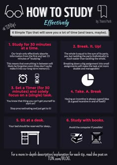 an info sheet describing how to study effectively