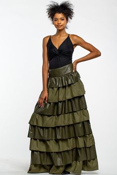 Layered Maxi Skirt, Skirt With Ruffles, Sequin Midi Skirt, Pu Fabric, Cocktail Party, Long Skirt, Ruffles, Maxi Skirt, Midi Skirt