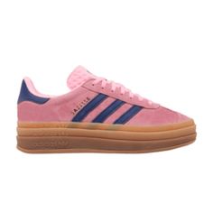 Never Worn Nwt Wmns Gazelle Bold 'Pink Glow Gum' Size Us 7 These Adidas Originals Gazelle Bold "Pink Glow/Victory Blue/Gum" Women's Shoes Are Boosted To New Heights With A Triple-Stacked Outsole And An Expressive Colour Story. Serrated 3-Stripes And A Suede Upper Stay True To The Iconic Gazelle Signature. I Typically Wear 7.5 But These Run Big Bought From Goat Gazelle Painting, Shoes Adidas Women, Adidas White Sneakers, Gazelle Bold, Bold Shoes, Adidas Originals Gazelle, Colour Story, Adidas Shoes Women, White Leather Sneakers