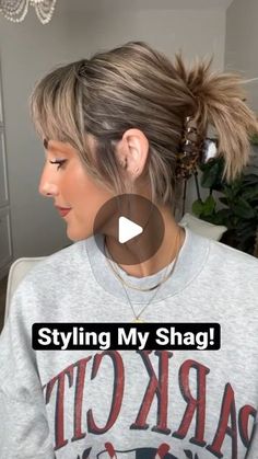 Hiara Extensions on Instagram: "Take a look at @ezmiabascom showcasing how to style a medium-length shag haircut! #haircut #hairstyle #shaghaircut" Shag Haircut Not Styled, Short Hair Styles Layer Cut, Layer Front Hair, Shag Inspired Haircut, How To Style Lots Of Layers, Layering Medium Length Hair, How To Grow Out Short Layers, Shag Inverted Bob, How To Style Your Shag Haircut