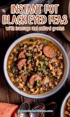 instant pot black eyed peas with sausage and collard greens