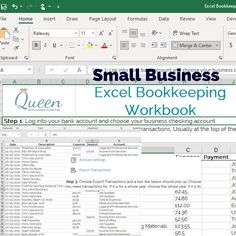 small business excel bookkeeping workbook