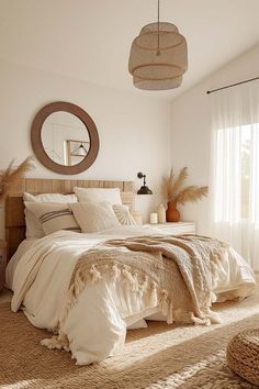 Modern boho bedroom decor ideas with earthy and neutral decor Boho Coastal Bedroom, Neutral Bedroom Decor, Style College, Earthy Bedroom, Modern Luxury Bedroom, Bohemian Bedroom Decor, Table Inspiration, Neutral Bedroom, Boho Bedroom Decor