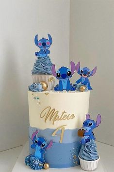 Birthday Cake Stitch, Stitch Cake Ideas, Cake Stitch, 50 Birthday Cake, Stitch Birthday Cake, 4th Birthday Cake, Birthday Cake Design, Planet Cake