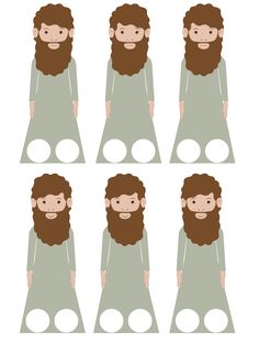 a man with long hair and beards is shown in four different positions, including the head