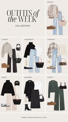 autumn fits Monday Outfit, Capsule Wardrobe Casual, Outfits Of The Week, Capsule Wardrobe Outfits, Skandinavian Fashion, Fashion Capsule Wardrobe, Winter Fashion Outfits Casual, Work Fits, Weekly Outfits