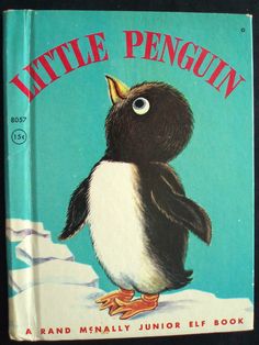 the little penguin is standing on top of an ice floet with its eyes wide open